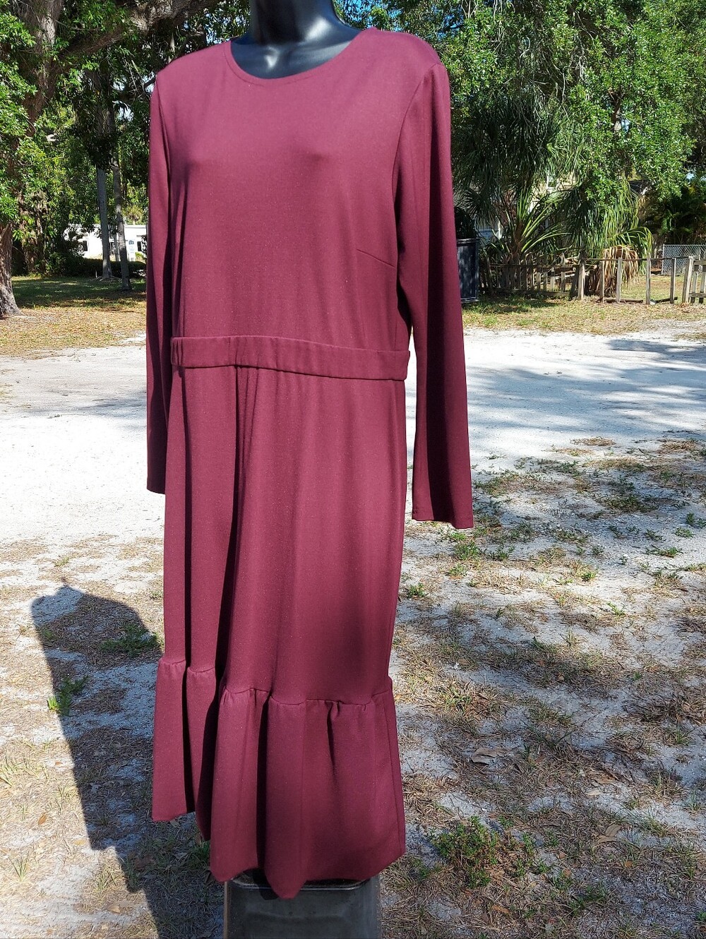 Chloe Kristin  size L Classic Long-Sleeve Navy Blue Women's Dress